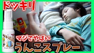 【ドッキリ】朝起きないから超臭いうんこスプレーかけたら激怒された