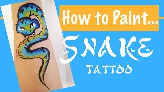 How to Face Paint a Snake Tattoo Tutorial!