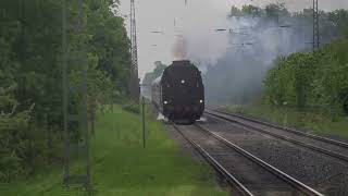 Dampflok 23023 in Krefeld Forsthaus auf der Hinfahrt- und in Anrath auf der Rückfahrt