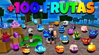 GIREI MAIS de 100 FRUTAS EM BUSCA da KITSUNE no BLOX FRUITS!!😱🦊💙