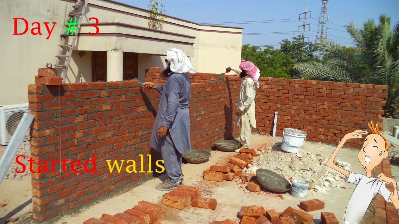 How to set walls on roof Bricks walls on Roof Walls working of