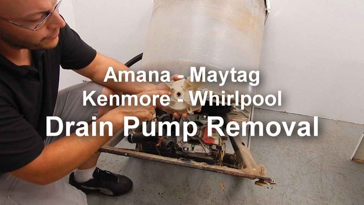 Maytag / Amana Washer Not Draining or Spinning - Removing the Drain Pump - YouTube