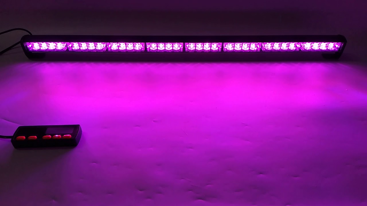 35" 32 LED Flash Traffic Adviser Vehicle Emergency Warning Purple