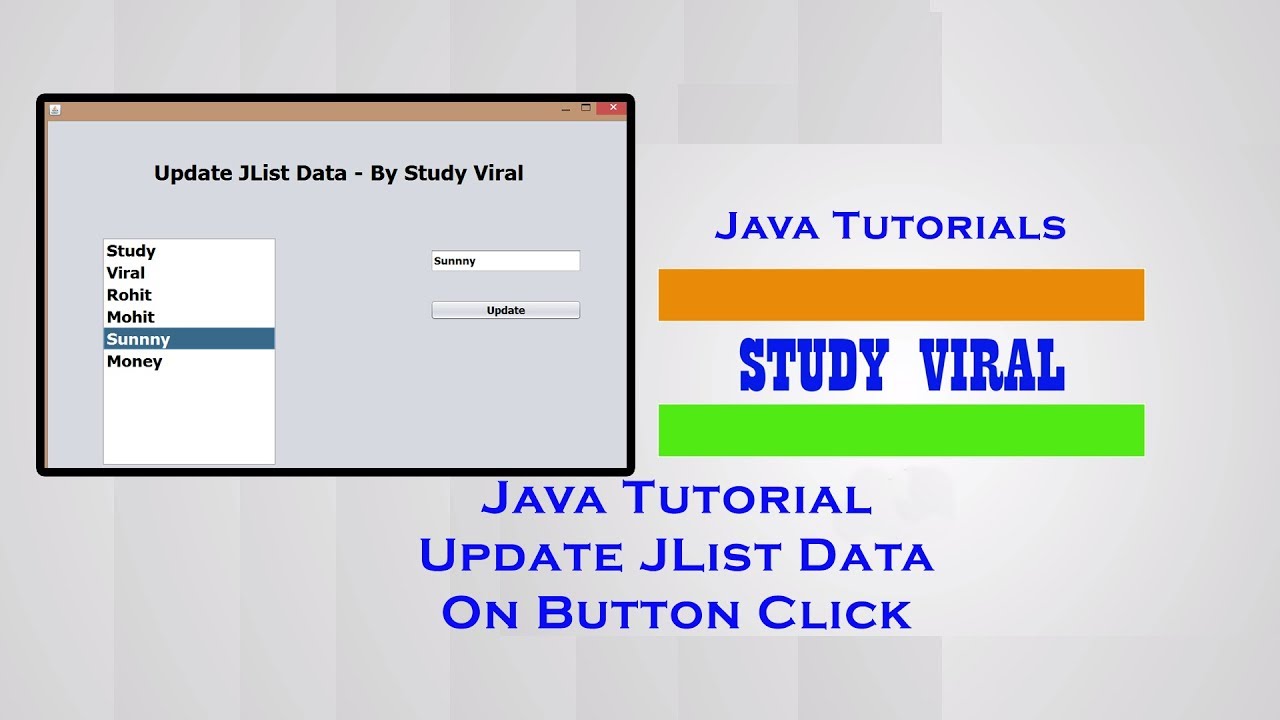 Java Swing (GUI) - Update JList Data - Study Viral - YouTube