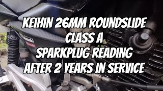 Keihin 26mm Roundslide Class A Sparkplug Reading after 2 Years in Service Kawasaki Rouser LS135