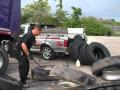 Changing semi truck tires