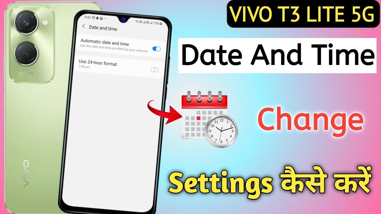how to set date and time in vivo t3 lite 5g | vivo t3 lite me date and ...