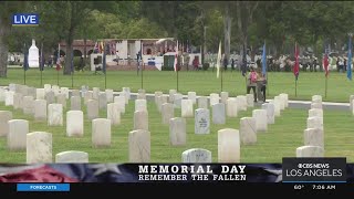 Over 90,000 flags expected to be placed in honor of Memorial Day at Los Angeles National Cemetery