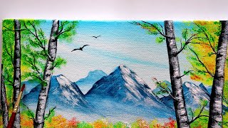 painting mountain step beginners
