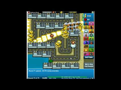 Bloons Tower Defense 4 - Round 1-100 Hard - No Lives Lost - Complete Walkthrough - 100% Flawless!