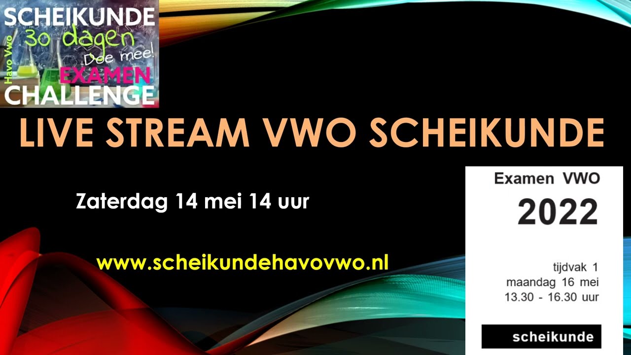 "livestream" vwo examen scheikunde 2022 - YouTube