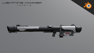 Blender tutorial - Modeling a sci-fi lightning hammer in blender(Timelapse)