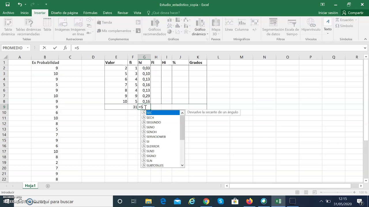 Tabla De Frecuencias Excel Youtube