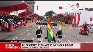 Delegaciones militares de Argentina, Bolivia, Chile y México participan en Desfile Cívico Militar