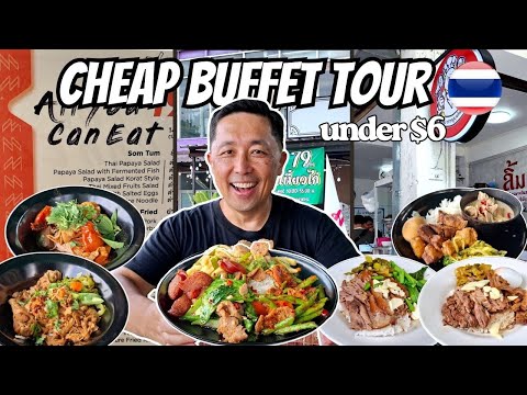 3 Amazing Cheap Buffets Starting $2 to $6! 🇹🇭 All You Can Eat Thai Buffets in Bangkok Thailand!