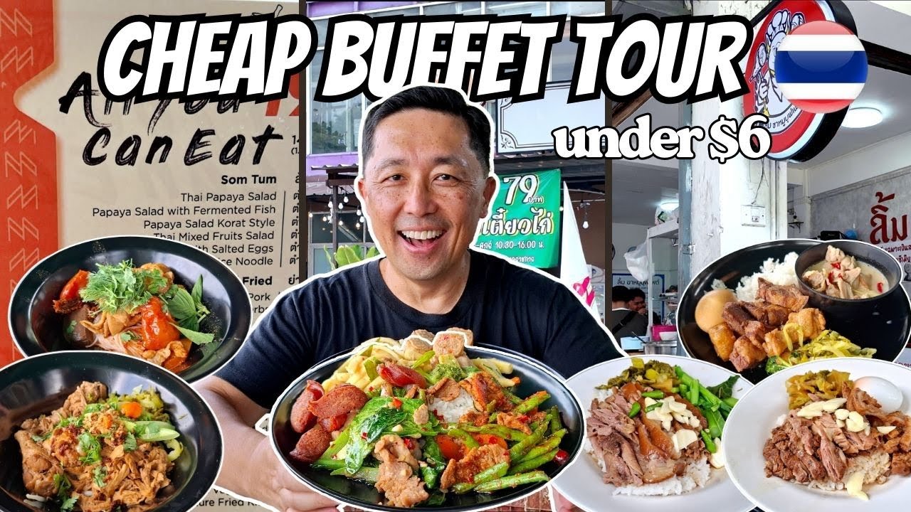 3 Amazing Cheap Buffets Starting $2 to $6! 🇹🇭 All You Can Eat Thai Buffets in Bangkok Thailand!