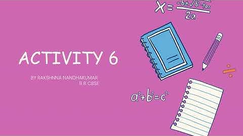 ACTIVITY 6 Relations and Functions Class 11 CBSE
