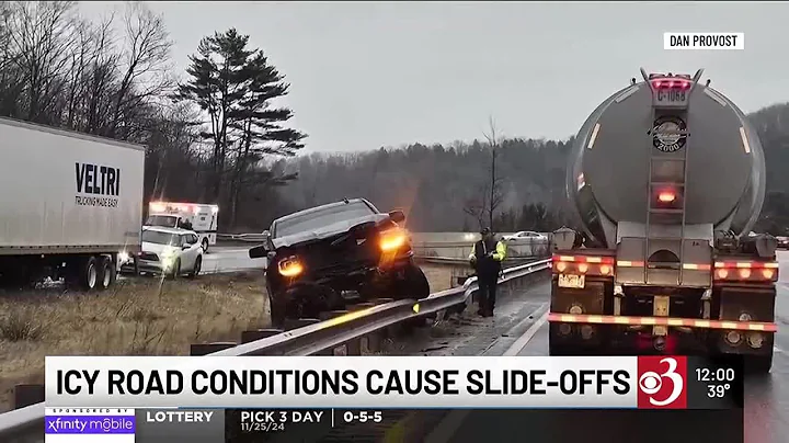 Icy road conditions snarl Vermont roadways