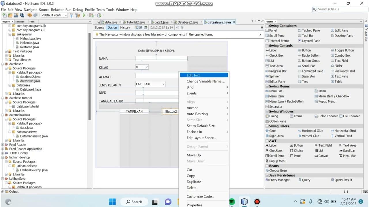 Tutorial Membuat Aplikasi Data Siswa Sederhana Menggunakan Java ...