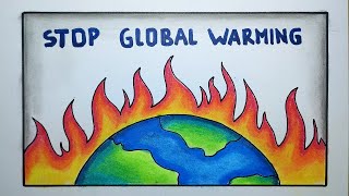 Menggambar poster global warming - poster pemanasan global