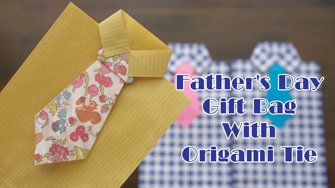 簡単 父の日ラッピング ワイシャツ ネクタイのギフトバッグ 折り紙 Gift Bag With Origami Tie Youtube