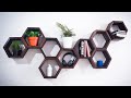 Build diy honeycomb shelves that glows in the dark