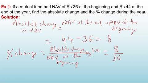 FYBCOM: Math: Mutual Funds/Absolute and % change in NAV/Dividend