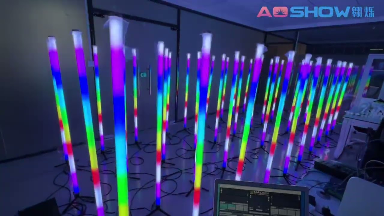 1.5M Ground 360Degrees LED Pixel Tube Control by Madrix  3D Lighting