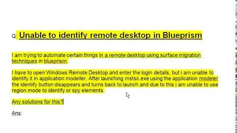 RPA-Blueprism-Highest Voted Realtime  issues and solutions