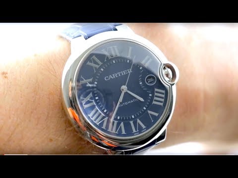 cartier ballon bleu de automatic blue dial watch