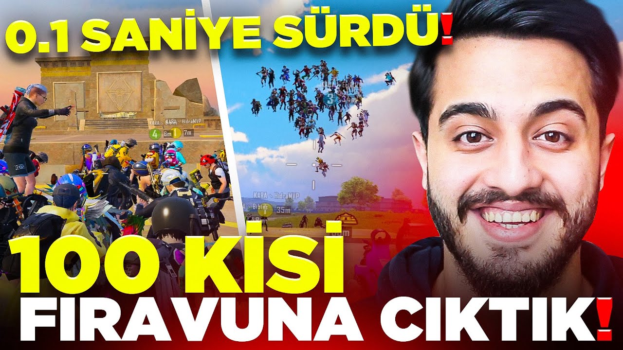 0,1 SANİYEDE FİRAVUN KESTİK! 100 KİŞİ GİTTİK! İNANILMAZ! PUBG Mobile