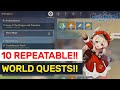 10 REPEATABLE World Quest Daily! Locations & How To Trigger It! | Genshin Impact