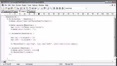 jQuery Tutorial   131   Creating a hover text plugin