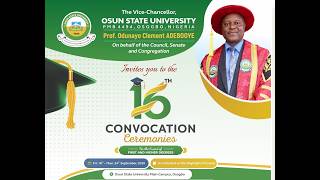 16th Convocation Ceremony of Osun State Universit (Postgraduate Awards for PGD, M.Sc., MA, MBA, PhD)