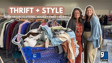 Thrifting for home decor, clothing, holiday items + more! | $100 Thrift Challenge | Goodwill Haul