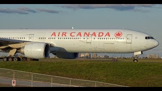 DIRTY! Air Canada 777-300er evening takeoff