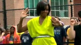 Michelle Obama Dances 'The Dougie'  At Alice Deal Middle School