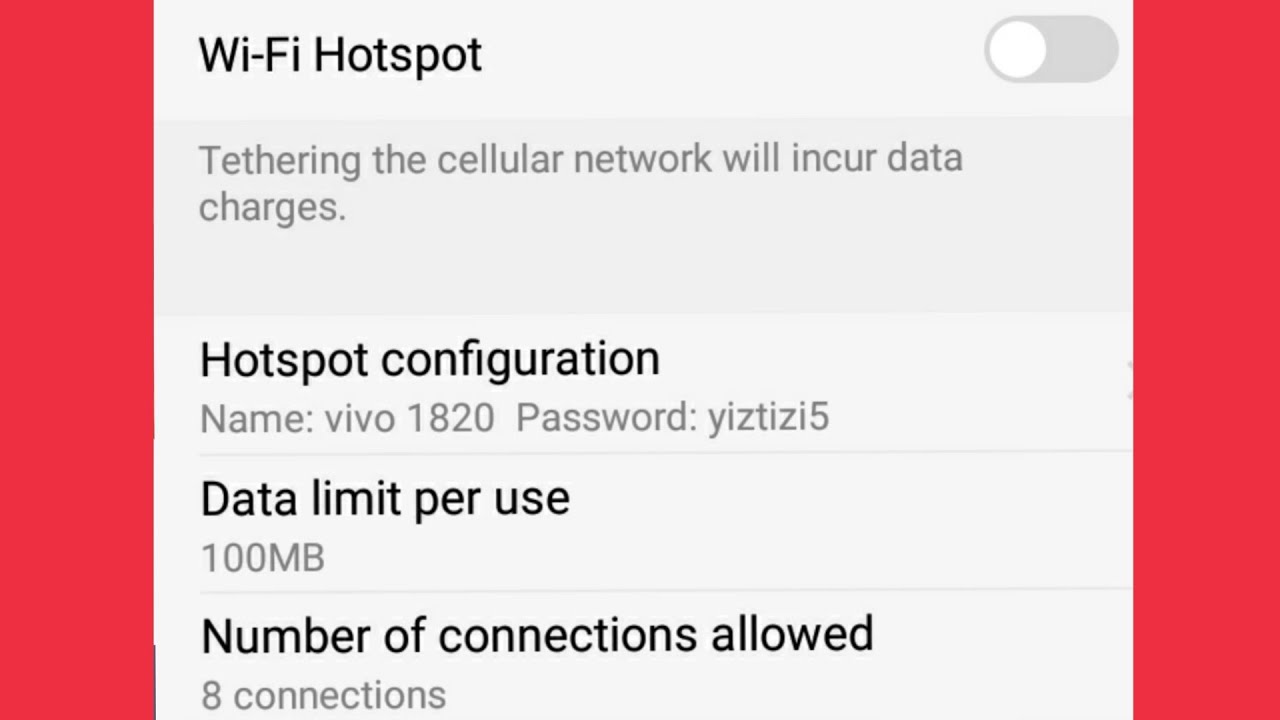 Vivo Manage Personal WiFi Hotspot Settings In Y91i YouTube