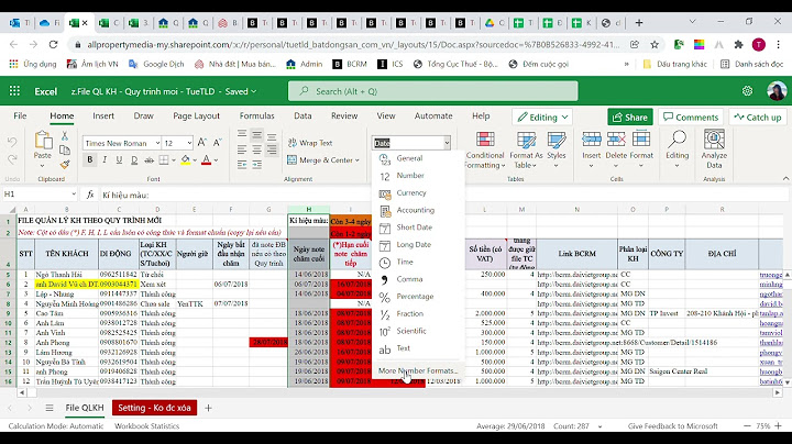 Hướng dẫn cài đặt ngày tháng trong excel