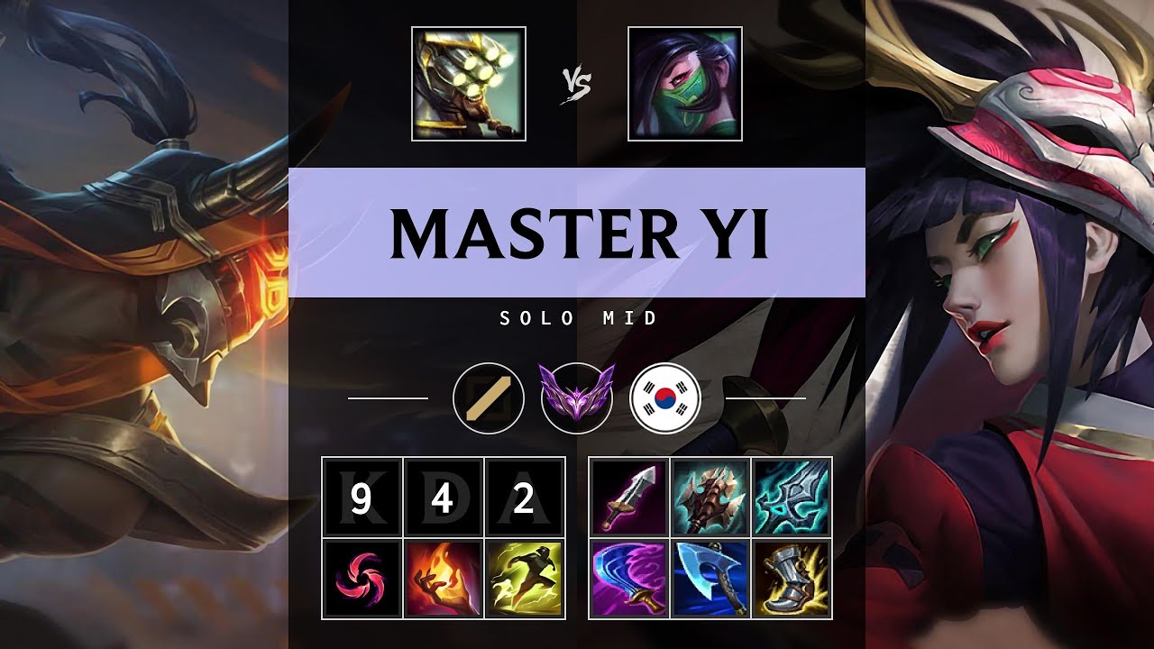 Master Yi Mid vs Akali - KR Master Patch 25.19 - YouTube