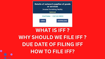 What is IFF (Invoice Furnishing Facility) under QRMP scheme. Why should we file IFF. Sudhanshu Singh