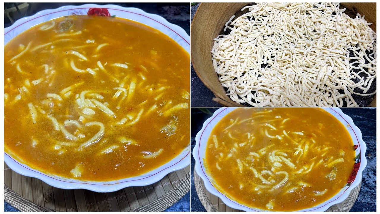 وصفة تقليدية جزائرية شربة مقطعة تاع الدار (حسوة) على اصولها من العجينة للتحضير