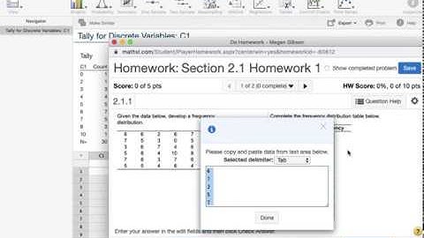 Minitab Express: Creating a Frequency Distribution