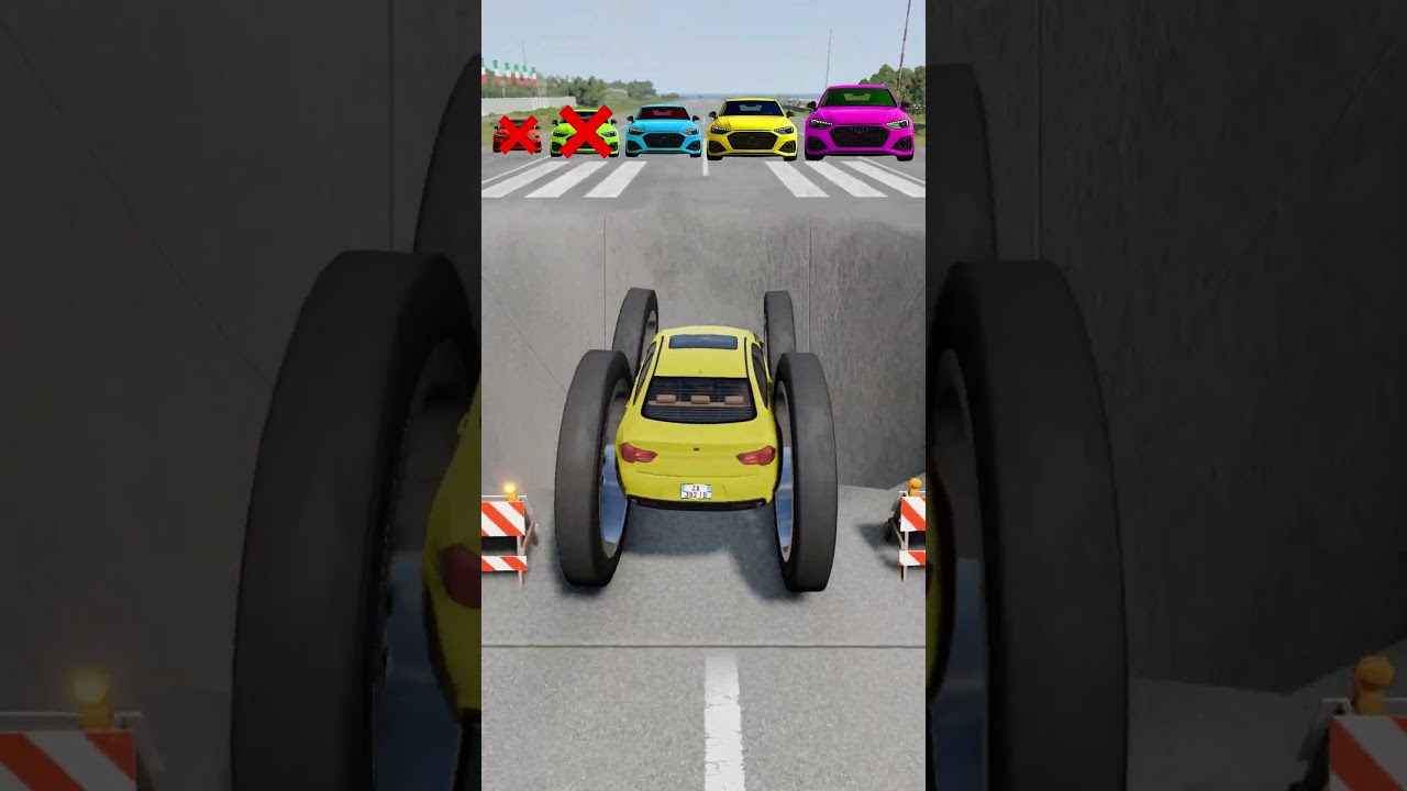 Big & Small Cars vs Giant Pit #3