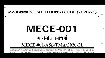 MECE 001 Ignou Solved Assignment 2020-21