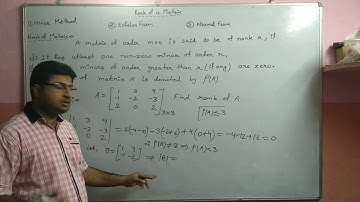 Minor Method-Rank of a Matrix [Matrix L-12]