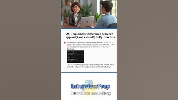 Difference between append() & extend() in python lists? | Python Interview QnA #shorts