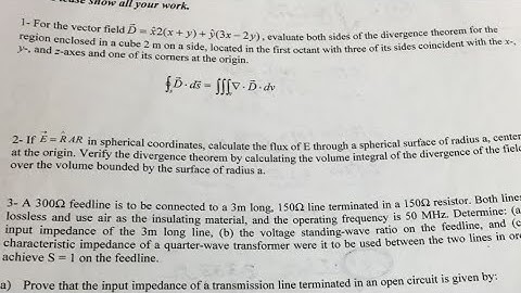 For the vector field evaluate both sides of the divergence theorem for the region enclosed in a cube
