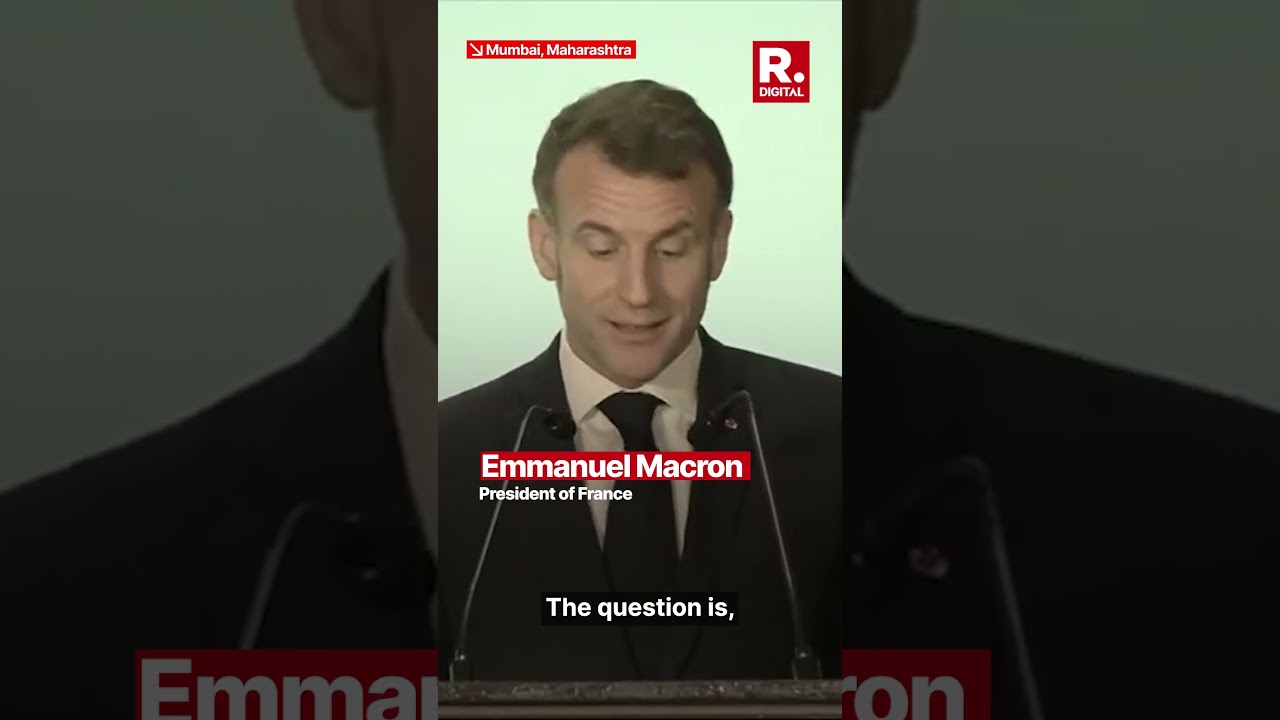 President Macron Concludes Speech with 'Jai Ho'