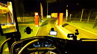 Truck Driver Starts the working day AT NIGHT! Night driving in France with DAF XF truck.